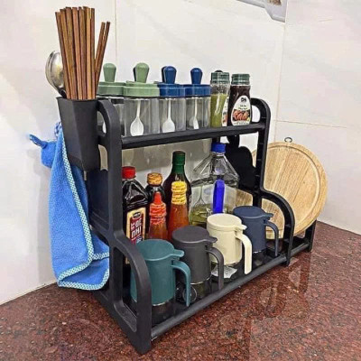 Kệ Đựng Gia Vị  2 Tầng Đựng Đồ Dùng Nhà Bếp Đa Năng Tiện Lợi