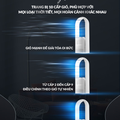 [Nhập CECAMP300KD1 giảm 300K] Combo Máy Lọc Không Khí Bù Ẩm ULTTY SKJ - CR022 Dạng Quạt, Khử Khuẩn Bằng Tia UV + Màng lọc HEPA H14 Nano Phân Tử Bạc - Hàng Chính Hãng