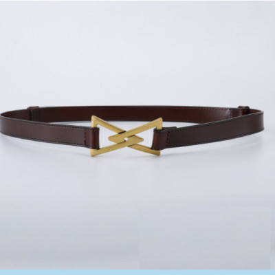 THẮT LƯNG NỮ NHỎ TAM GIÁC KHÓA, HAI LỚP DA BÒ THỜI TRANG 