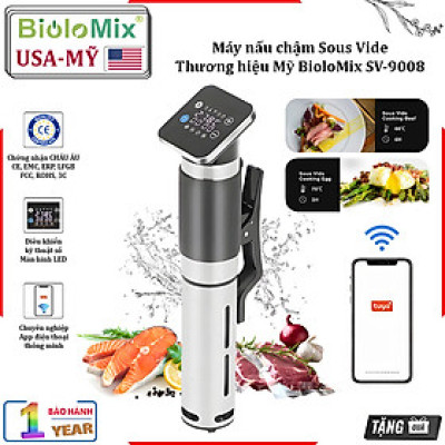 Máy nấu chậm Sous Vide BioloMix SV-9008 Smart cảm ứng thông minh - Màn hình LED, điều khiển kết nối qua app điện thoại - HÀNG NHẬP KHẨU