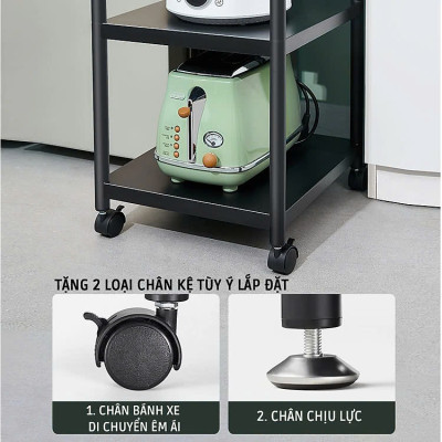 Kệ lò vi sóng đa năng Thép Carbon cao cấp, kệ để đồ nhà bếp siêu chịu lực 300kg sơn tĩnh điện chống bong tróc, kệ nhà bếp