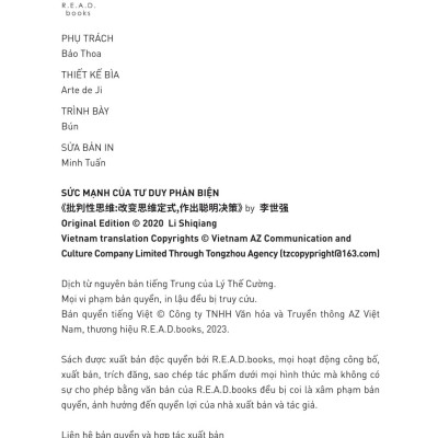 Sách - Sức Mạnh Của Tư Duy Phản Biện - Đổi Góc Nhìn - Đảo Cuộc Chơi