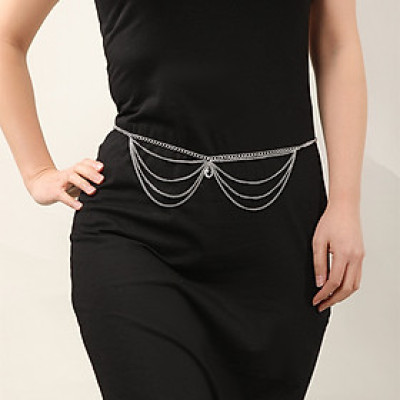 Belt xích thắt lưng thời trang dây đeo thắt lưng bản nhỏ nam nữ cá tính sang chảnh nhiều layer Âu Mỹ