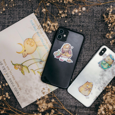 PIG MOON Sticker - Nhà sách Pig Moon - Pig Moon Bookstore - Nhãn dán decal - Decal trang trí - Sticker dán trang trí ốp điện thoại