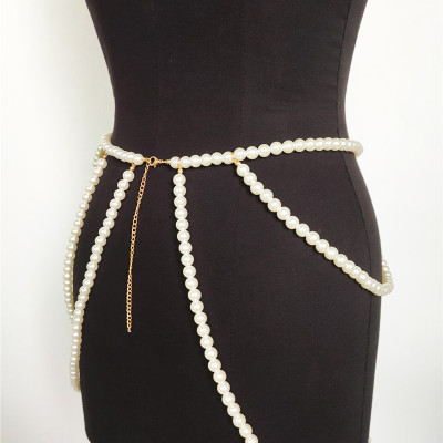 Belt xích ngọc trai phụ kiện thắt lưng belt váy sang chảnh nổi bật phối đồ đa phong cách sang chảnh