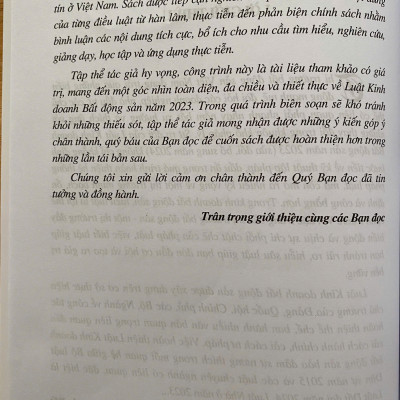  Tổng Luận Và Bình Giải Luật Kinh Doanh Bất Động Sản Năm 2023 ( Được sửa đổi, bổ sung năm 2024 ) 