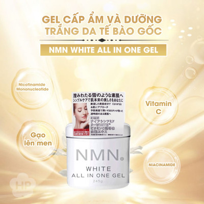 Nước Hoa Hồng Và Gel Cấp Ẩm Dưỡng Trắng Da Tế Bào Gốc NMN White All In One Gel 245 G