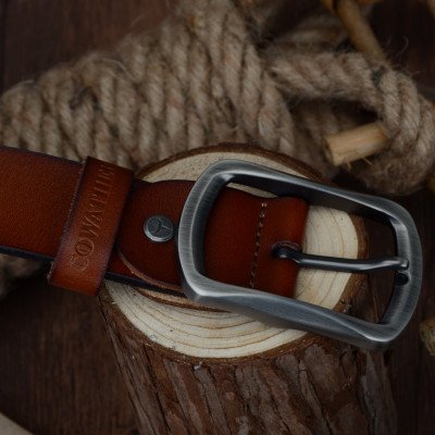 Thắt Lưng Da Bò Chính hãng COWATHER XY002 Nâu Vàng