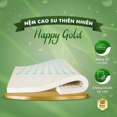 Nệm cao su thiên nhiên Kim Cương Happy Gold - 160x200x15cm