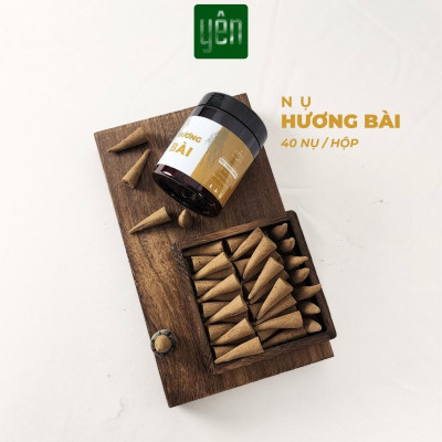 Nụ Hương Bài Sạch Ít Khói Hộp 40 Nụ Yên Tự Nhiên Không Hóa Chất Thờ Cúng Thư Giãn Xông Nhà Tẩy Uế