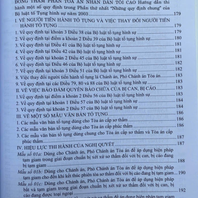  Các Nghị Quyết Của Hội Đồng Thẩm Phán Toà Án Nhân Dân Tối Cao Về Hình Sự Và Tố Tụng Hình Sự Từ Năm 1986 Đến Năm 2024