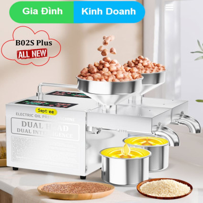 Máy ép dầu ăn thực vật 2 đầu kép đa năng thương hiệu Mỹ cao cấp Septree B02S Plus - Công suất 1900W - Hàng chính hãng