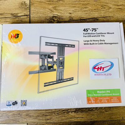 Giá treo ti vi có tay kéo XOAY TRÁI PHẢI NBP6- 2021 cho ti vi 45 -75 inch (Northbayou VIỆT NAM phân phối chính hãng )