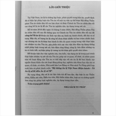Sách Hệ Thống Án Lệ Việt Nam – Từ Án Lệ số 01 đến Án Lệ số 72 (V2481TP)
