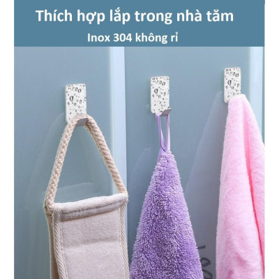 Móc Dán Tường Siêu Dính, Móc Treo Đồ Đa Năng, Móc Inox Siêu Chắc Chắn, Chịu Lực Tốt, Tiện Lợi, Taky Home 2001-2002