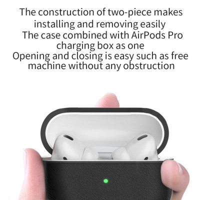 BAO ARIPODS CASE WIWU CALFSKIN GENUINE LEATHER, CHẤT LIỆU DA THẬT KẾT HỢP KHUNG NHỰA CAO CẤP- Hàng Chính Hãng