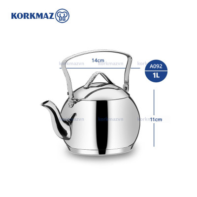 Ấm inox 18/10 Korkmaz Tombik 1 lít