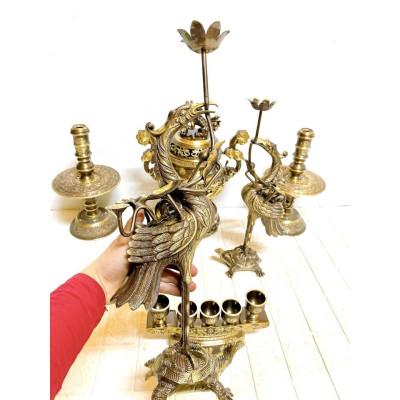 BỘ ĐỈNH 42 CM RÔNG NỔI MÁU 2 NAI NẶNG 1.4.5 KG CHẤT LIỆU BẰNG ĐỒNG