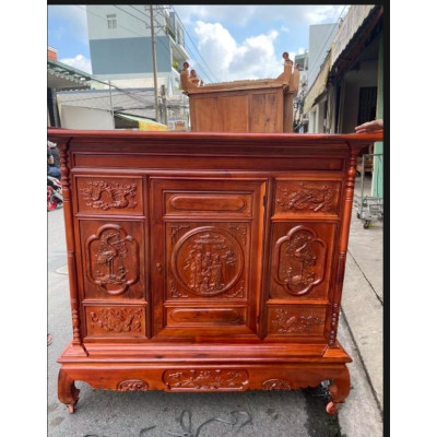TỦ THỜ-BÀN THỜ GỖ TRÀM PHÚC LỘC THỌ,  BÀN THỜ GỖ , BÀN THỜI GIA TIÊN NGANG 1 M 54 vv(miễn Síp bán kính 80km)