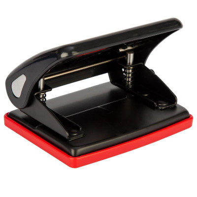 Máy đục lỗ 15 tờ Deli, Có thước căn chỉnh 3 màu Xanh dương, đỏ, ghi xám - 1 cái E0105