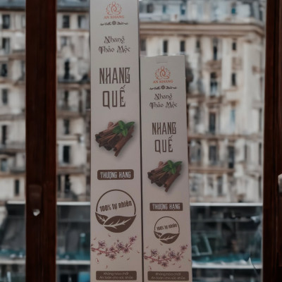 Hộp 100 nén nhang Quế dài 29cm -không sử dụng hóa chất, ít khói, mùi hương dịu nhẹ