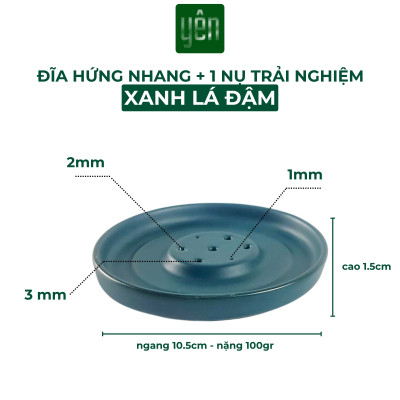 Đế Hứng Nhang Thảo Mộc Yên Bằng Gốm Tối Giản Phong Cách Thiền Nhật Đựng Tàn Nhang