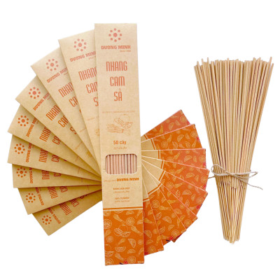 Hương nhang Cam Sả Dương Minh 180cây nhang 30cm nhang sạch 100% thành phần tự nhiên - nhang cây thắp cúng/xông nhà/đuổi muỗi, hương nhang thơm dịu nhẹ an toàn