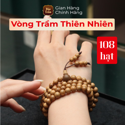 Vòng Trầm Hương 7.5ly – 108 Hạt – Cao Cấp | Bảo Trầm – Chuỗi Trầm Tự Nhiên – Thơm Dịu An Lành – Không Hóa Chất