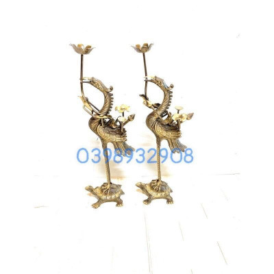 ĐÔI HẠC ĐỒNG CAO 52 CM NẶNG 4.4 KG MÀU 2 NAI CHẤT LIỆU BẰNG ĐỒNG