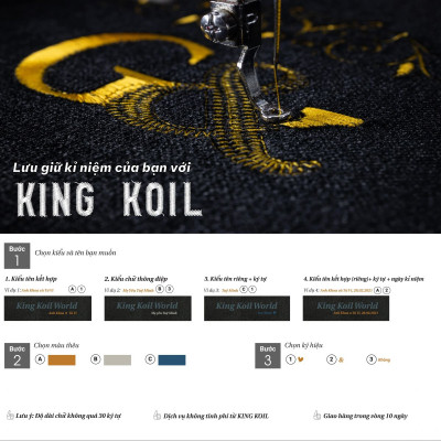 Nệm lò xo King Koil World Top_Sử dụng công nghệ Thêu Tên hoặc Thông Điệp_ Độ dày 30cm