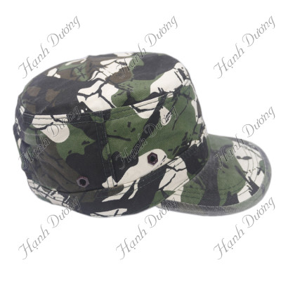 Mũ lưỡi trai đầu bằng có đuôi không thêu phong cách dân dã, cá tính, họa tiết sọc rằn ri độc đáo