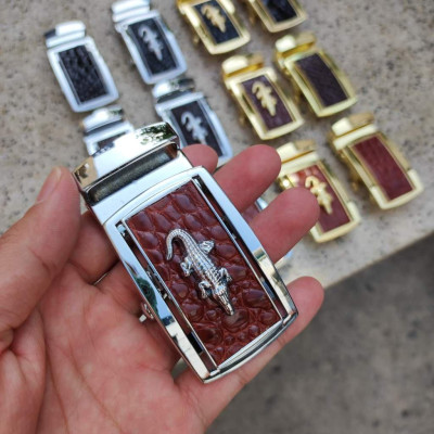 Mặt Khóa cho dây thắt lưng da cá sấu thật 3.5cm Kim loại đúc nguyên khối không gỉ sét!