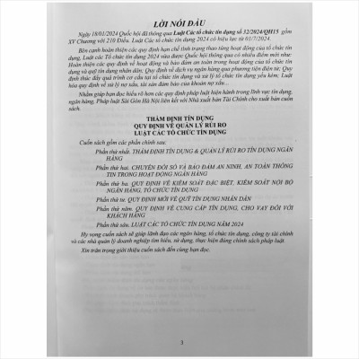 Sách Thẩm Định Tín Dụng – Quy Định Về Quản Lý Rủi Ro và Luật Các Tổ Chức Tín Dụng (V2418D)