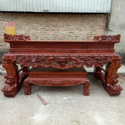 Sập Thờ Tứ Linh Gỗ Gụ