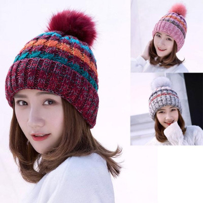 Mũ Len Nữ Quảng Châu, Trùm Tai Lót Lông Siêu Ấm Phong Cách Hàn Quốc Dễ Thương 202