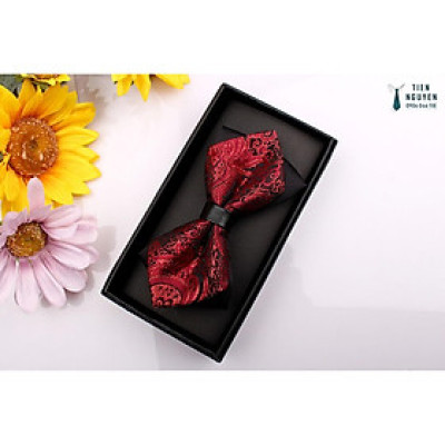 Nơ Đeo Cổ Nam - Nơ Cánh Nhọn đỏ họa tiết