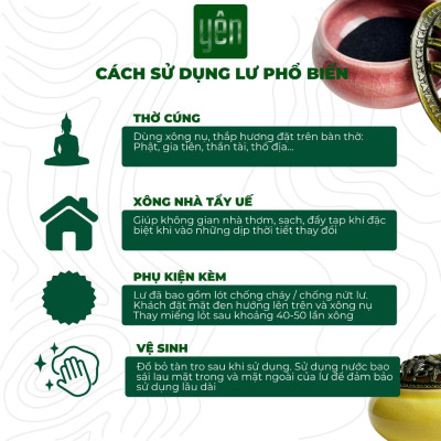 Lư Xông Nụ Trầm Gốm Sứ Nắp Đồng Hoa Văn - Dùng Đốt Nụ Trầm, Nụ Thảo Mộc Thuần Việt