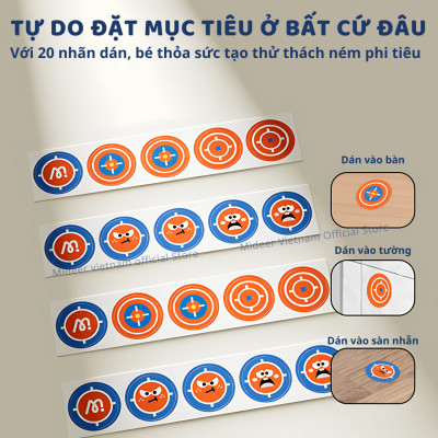 Bộ ném tiêu cao su kèm sticker hồng tâm Mideer Suction Dart