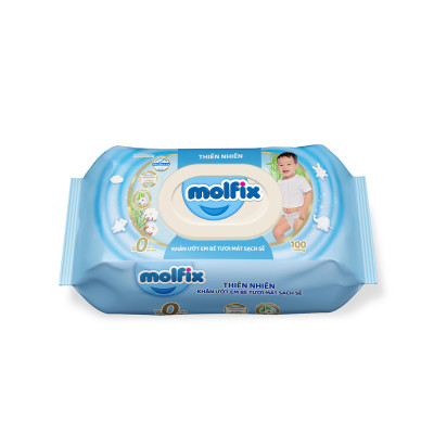 Khăn ướt Molfix Thiên nhiên Tươi Mát Sạch Sẽ - Gói 100 miếng