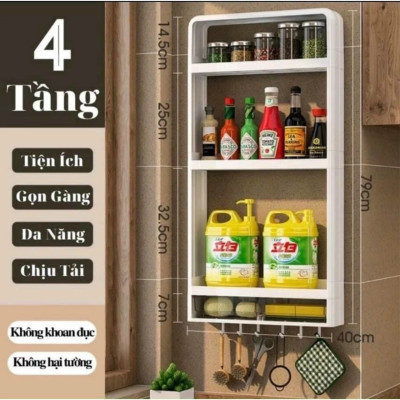Kệ Đựng Gia Vị, Kệ Để Đồ Nhà Bếp, Kệ Để Đồ Dùng Nhà Bếp Gắn Tường Tiện Dụng Kệ Treo Tường Đựng Lọ Gia Vị Và Gia Vị Đa Chức Năng - HÀNG CHÍNH HÃNG MINIIN