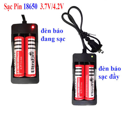 Bộ Sạc Pin Đôi 18650 3.7V ( Sạc 2 Pin Cùng Lúc - Có Mạch Bảo Vệ Pin) 