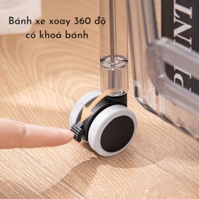 Kệ Nhà Bếp 3 Tầng Trong Suốt Hình Heo Có Bánh Xe Xịn Sò - Kệ Để Mỹ Phẩm, Đồ Trang Điểm Đa Năng - HÀNG CHÍNH HÃNG MINIIN