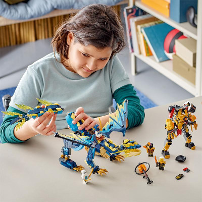 Đồ Chơi Lắp Ráp Rồng Nguyên Tố Đối Đầu Chiến Giáp Đế Vương Lego Ninjago 71796 (1038 chi tiết)