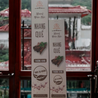 Hộp 100 nén nhang Quế dài 29cm -không sử dụng hóa chất, ít khói, mùi hương dịu nhẹ