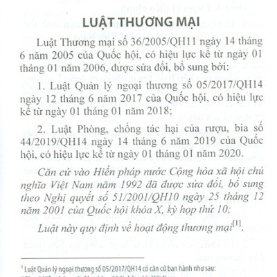 Luật Thương Mại (Sửa Đổi Năm 2017, 2019)