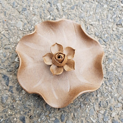 Đĩa đế cắm trầm gắn hoa bằng gốm cao cấp DDT08