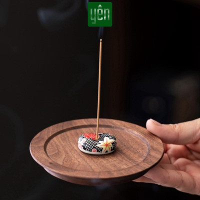 Đế Cắm Nhang Thảo Mộc Bằng Gốm Sứ Yên Tối Giản Dùng Thiền, Yoga Dâng Hương Trang Trí Thư Giãn