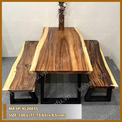 MẶT BÀN ĂN DÀI 1.2M GỖ NGUYÊN TẤM ME TÂY TỰ NHIÊN HIỆN ĐẠI - KL20435