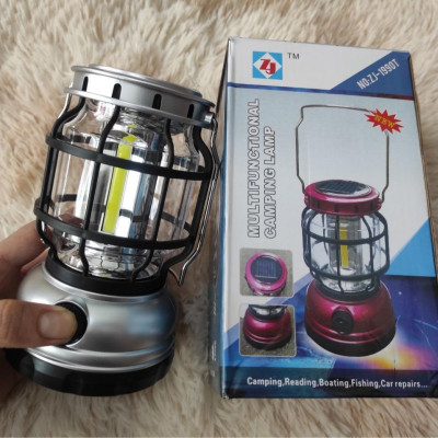 Đèn Cắm Trại ZJ-1990T Dùng Pin Sạc Và Năng Lượng Mặt Trời Có Cổng USB Có Thể Sạc Điện Thoại