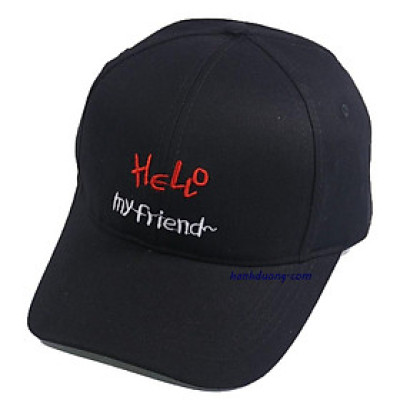 Nón kết Hello my friend mũ lưỡi trai nữ đẹp thời trang, chất liệu vải cotton thoáng mát, khóa xịn cao cấp